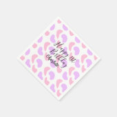 Pink purple abstracts shapes happy 1st birthday na スタンダードカクテルナプキン (角)