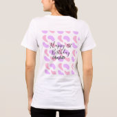 Pink purple abstracts shapes happy 1st birthday na トライブレンドＴシャツ (裏面)