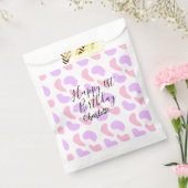 Pink purple abstracts shapes happy 1st birthday na フェイバーバッグ (封をした状態)