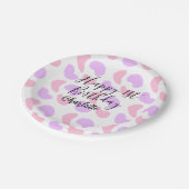 Pink purple abstracts shapes happy 1st birthday na ペーパープレート (アングル)