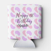 Pink purple abstracts shapes happy 1st birthday na 缶クーラー (裏面)
