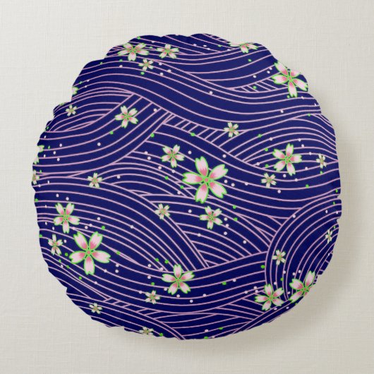 pink purple and blue ラウンドクッション (正面)