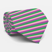 Pink, Purple and Green Stripes ネクタイ (ロール)