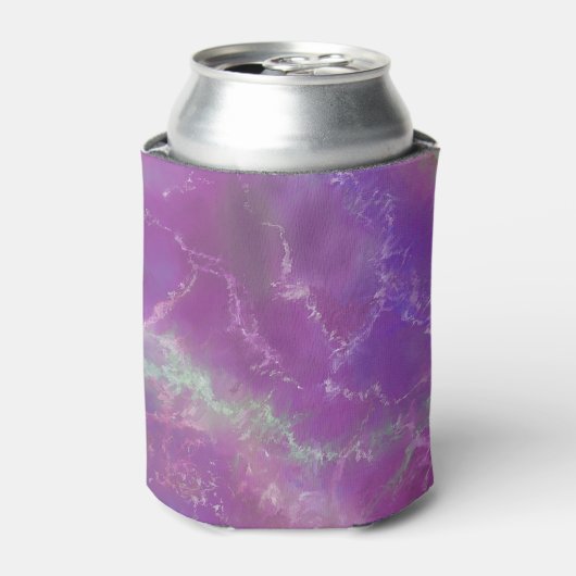 Pink, Purple and Silver Marble Pattern  缶クーラー (缶正面)
