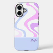Pink Purple Blue Abstract Personalized Name Case-Mate iPhoneケース (裏面)