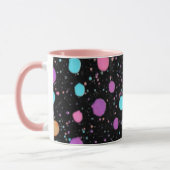 Pink Purple Blue Polka Dots pattern Design マグカップ (左)