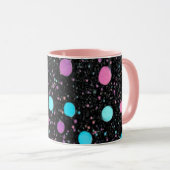 Pink Purple Blue Polka Dots pattern Design マグカップ (正面右)