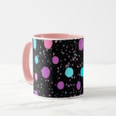 Pink Purple Blue Polka Dots pattern Design マグカップ (正面左)