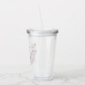 Pink Purple Blush Flowers Heart Love Cat アクリルタンブラー (左)