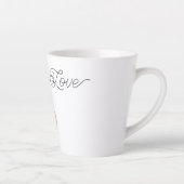 Pink Purple Blush Flowers Heart Love Cat カフェラテマグ (右)