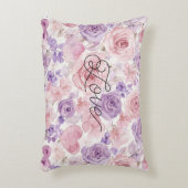 Pink Purple Blush Flowers Hearts  アクセントクッション (正面(垂直))