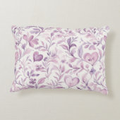Pink Purple Blush Flowers Hearts  アクセントクッション (裏面)