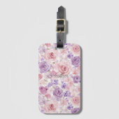 Pink Purple Blush Flowers Hearts   ラゲッジタグ (正面縦)