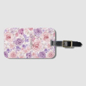 Pink Purple Blush Flowers Hearts   ラゲッジタグ (正面横)