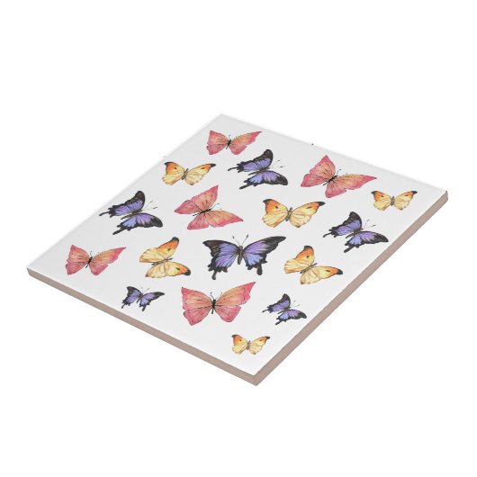 Pink Purple Butterflies タイル (側面)