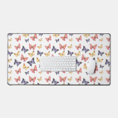 Pink Purple Butterflies デスクマット (キーボード&マウス)