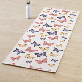 Pink Purple Butterflies ヨガマット