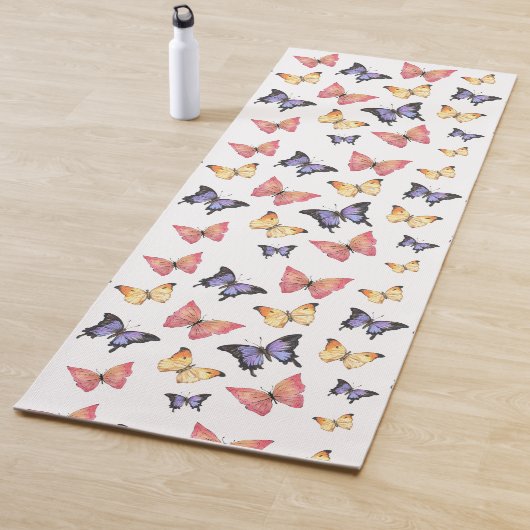 Pink Purple Butterflies ヨガマット (インサイチュ)