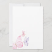 Pink & Purple Butterflies Baby Shower 招待状 (裏面)