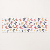 Pink Purple Butterflies Custom Name ヨガマット (裏面(横))