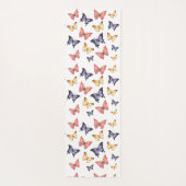 Pink Purple Butterflies Custom Name ヨガマット (裏面)