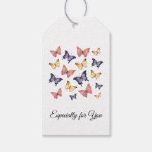 Pink Purple Butterflies Modern Script 