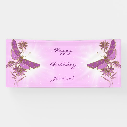 Pink Purple Butterfly  横断幕 (横)