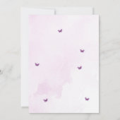 Pink Purple Butterfly Baby Shower  招待状 (裏面)