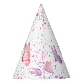 Pink Purple Butterfly Birthday パーティーハット (裏面)