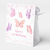 Pink Purple Butterfly Birthday フェイバーボックス (裏面サイド)