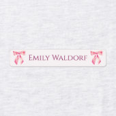 Pink & Purple Clothing School Labels with Bow ラベル (デザイン1)