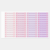 Pink & Purple Clothing School Labels with Bow ラベル (シート)