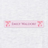 Pink & Purple Clothing School Labels with Bow ラベル (デザイン2)