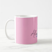 Pink Purple Cozy A Name コーヒーマグカップ (左)