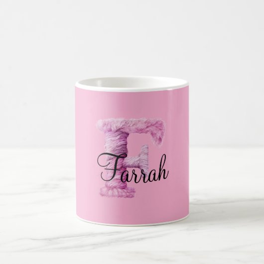Pink Purple Cozy F Name コーヒーマグカップ (中央)