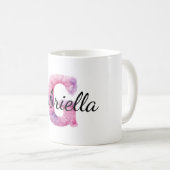 Pink Purple Cozy G Name  コーヒーマグカップ (正面右)