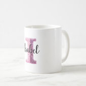 Pink Purple Cozy I Name コーヒーマグカップ (正面右)