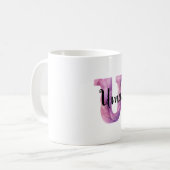 Pink Purple Cozy Letter U Name  コーヒーマグカップ (正面左)