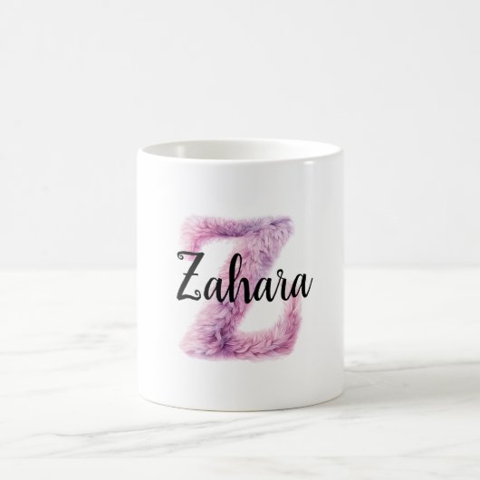 Pink Purple Cozy Letter Z Name  コーヒーマグカップ (中央)