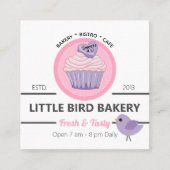 Pink Purple Cupcake Bakery スクエア名刺 (正面)