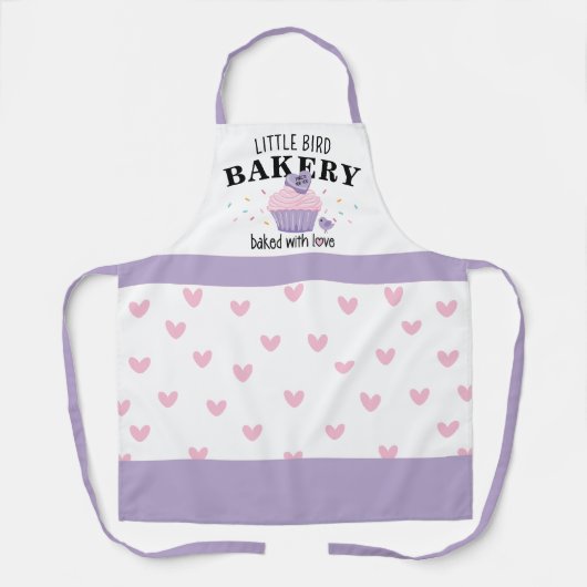 Pink Purple Cupcake Customizable Bakery エプロン (正面)