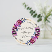 Pink Purple Floral Celebrate Love Anniversary Card (スタンド正面)