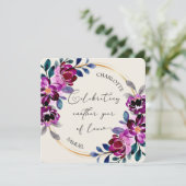 Pink Purple Floral Celebrate Love Anniversary Card (スタンド正面)
