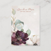 Pink Purple Floral Gold Jewelry Display Card 名刺 (正面)