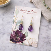 Pink Purple Floral Gold Jewelry Display Card 名刺