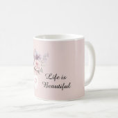 Pink Purple Flowers Vase コーヒーマグカップ (正面右)