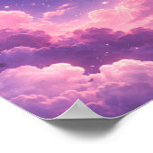 Pink Purple Galaxy Moon Aesthetic Poster 8x10 ポスター (角)