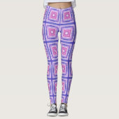 Pink & Purple Geometric Square Leggings レギンス (正面)