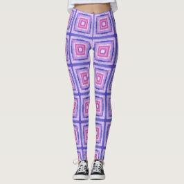 Pink & Purple Geometric Square Leggings レギンス