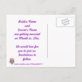 Pink Purple Geranium日付を保存はがき 案内ポストカード (裏面)